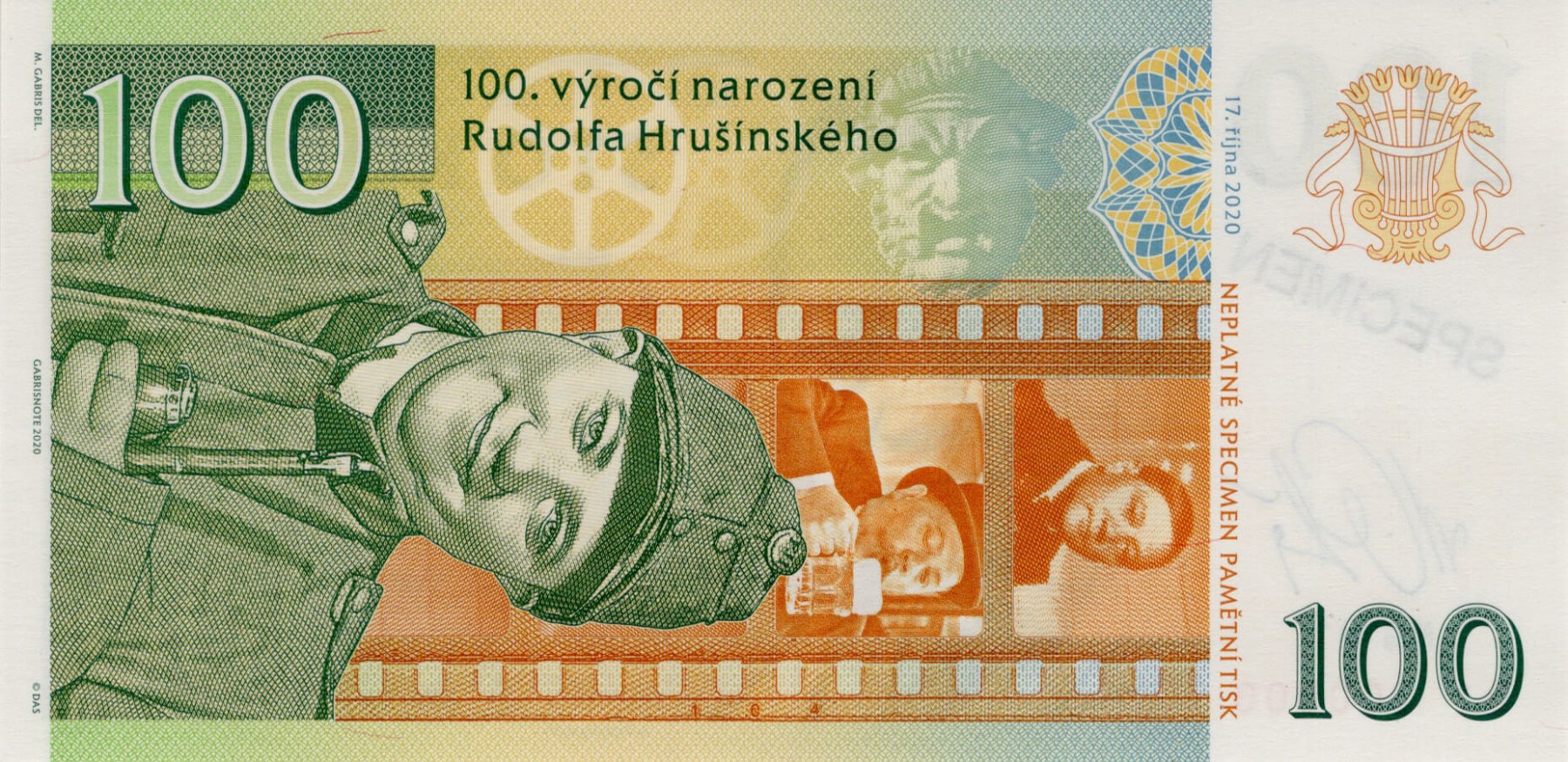 100 korun Hrušínský - zadní strana