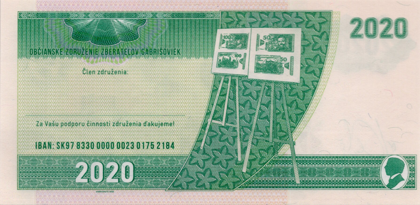 2020 Klubová gabrišovka - zadní strana