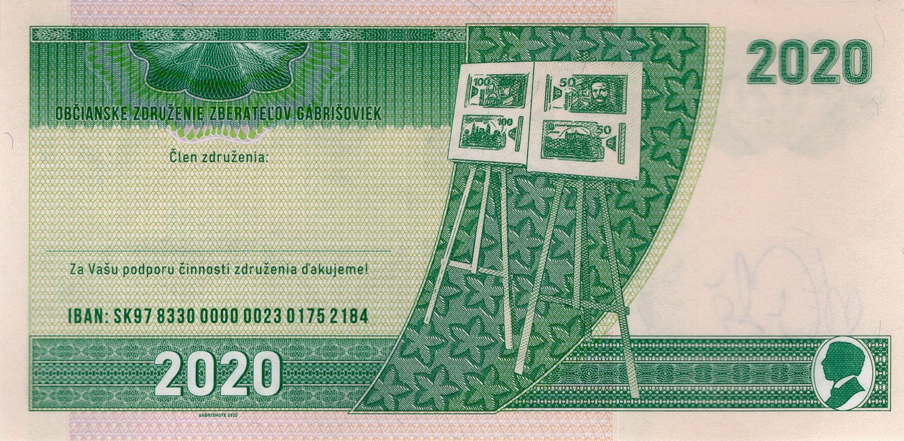 2020 Klubová gabrišovka - zadní strana