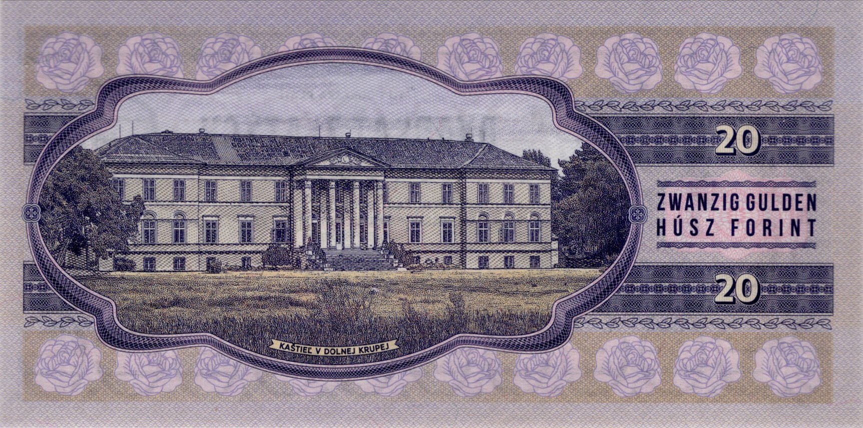 20 zlatých Choteková - zadní strana