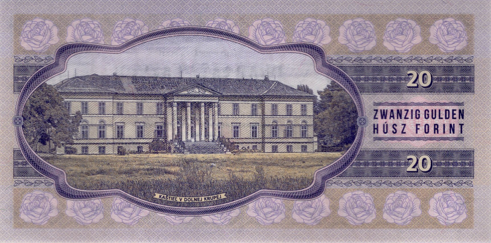 20 zlatých Choteková - zadní strana