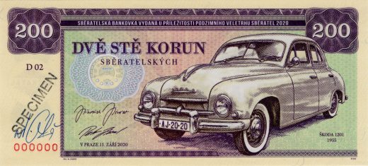 200 korun Zapadlík Škoda 1201