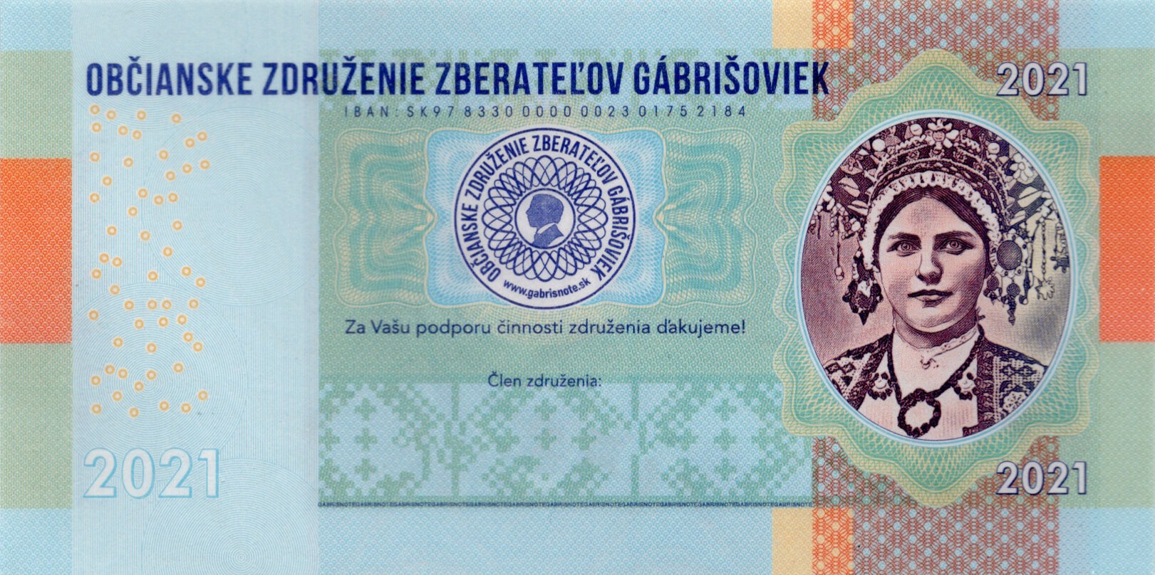 2021 Klubová gábrišovka - zadní strana