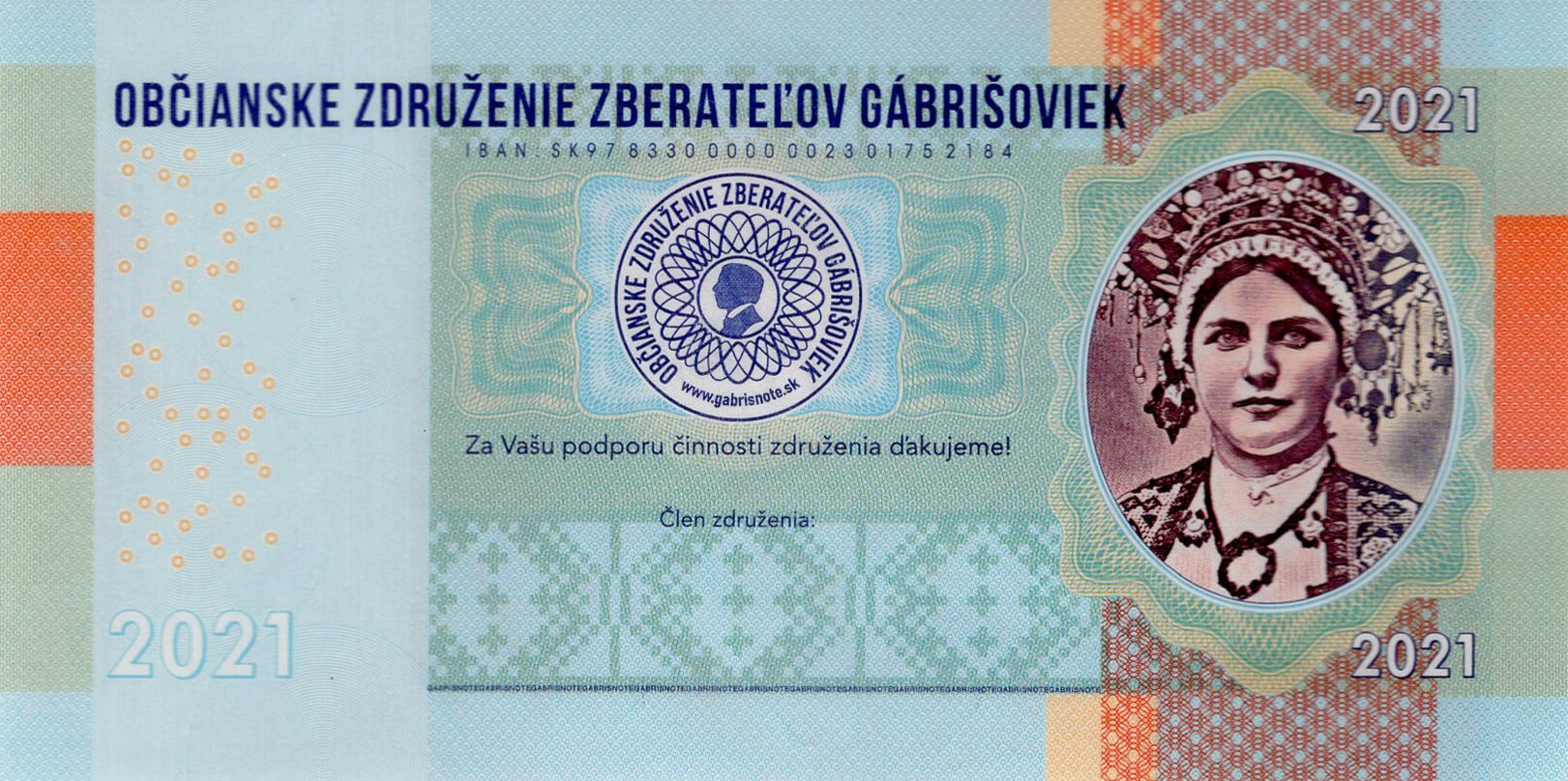 2021 Klubová gábrišovka - zadní strana