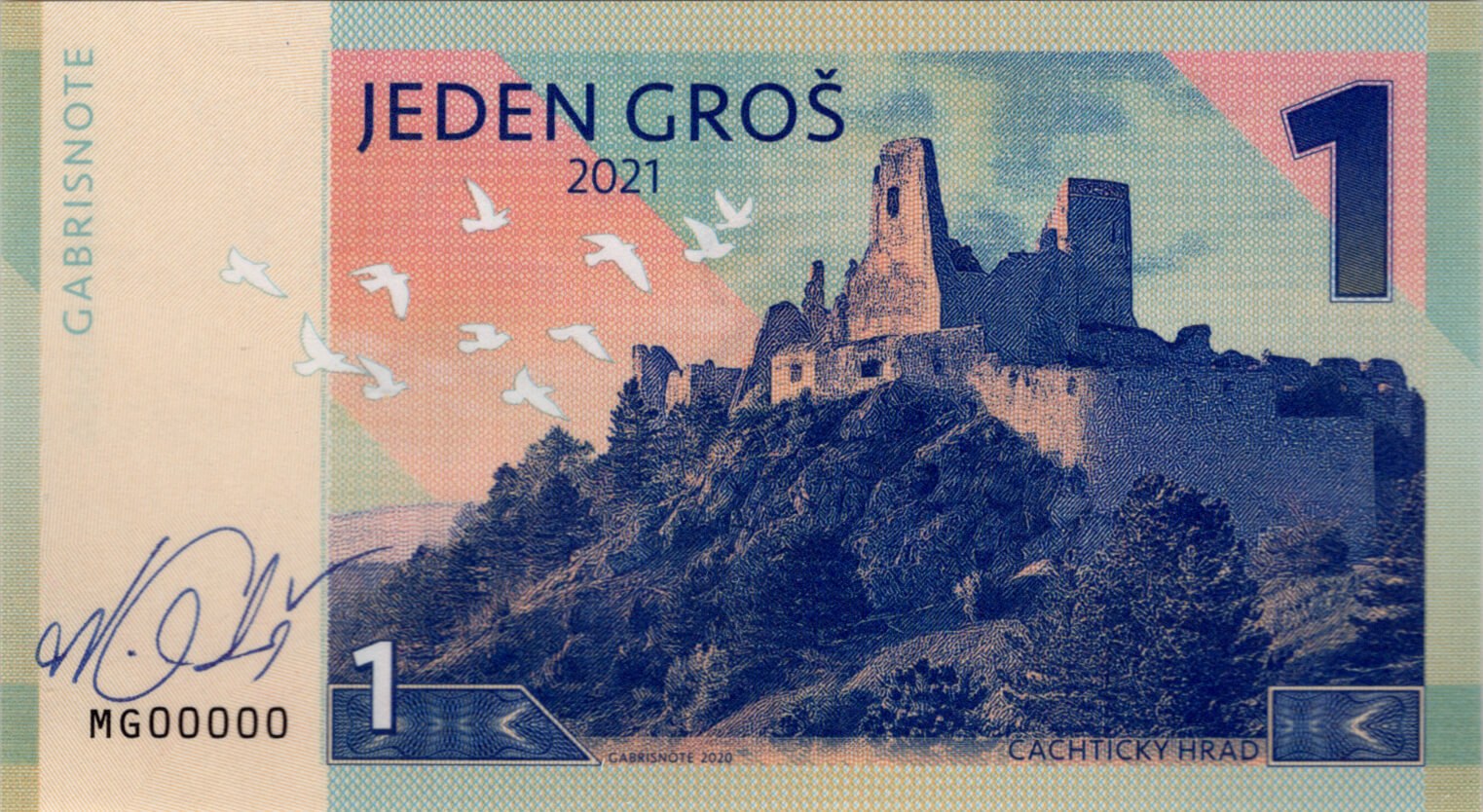 1 Groš SK hrady - přední strana