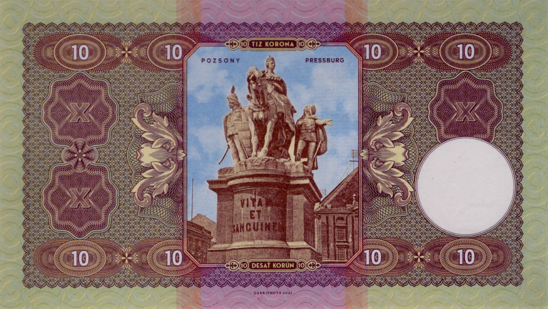 10 korun Franc Jozef I. - zadní strana