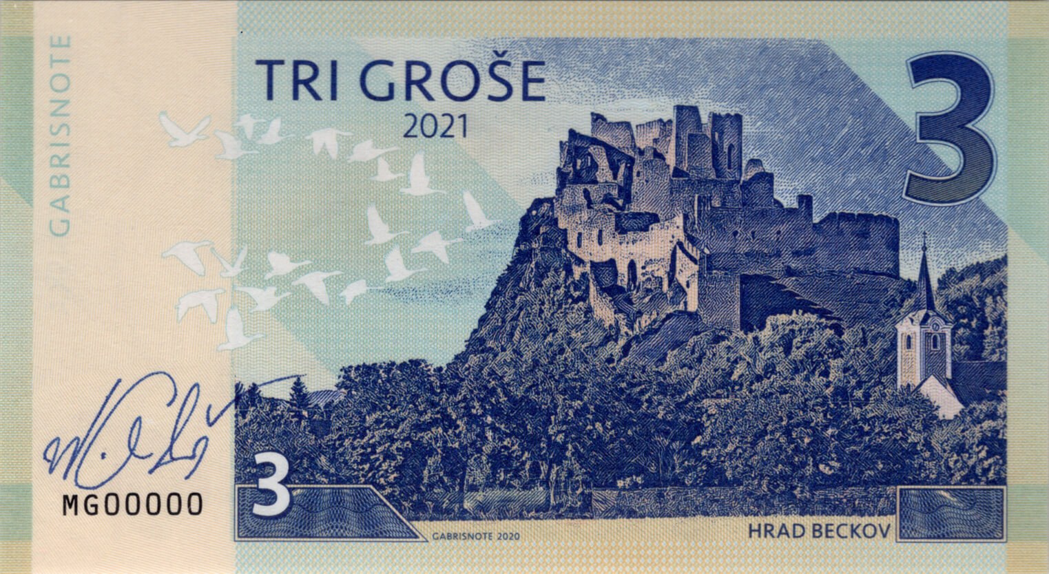 3 Groše SK hrady - přední strana