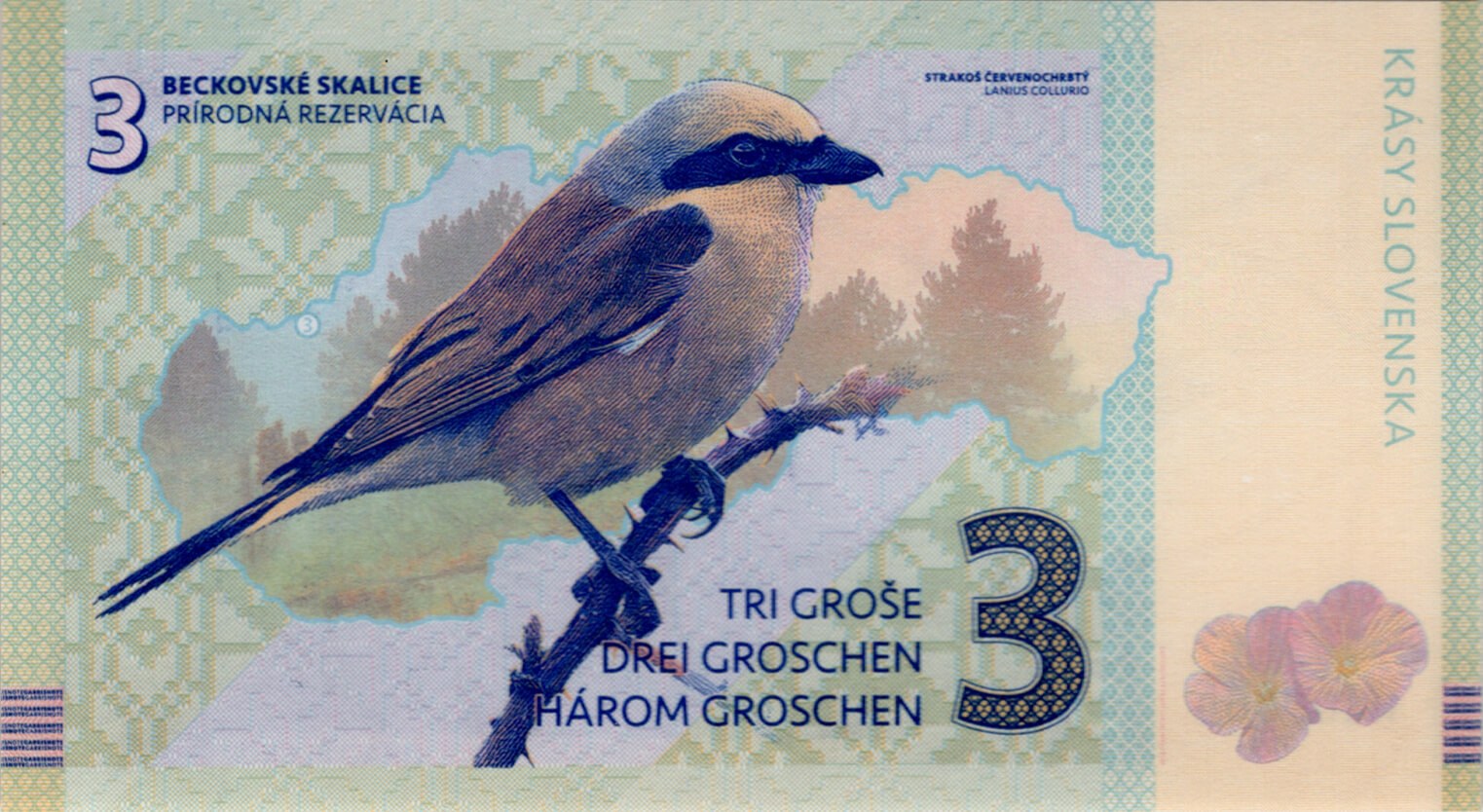 3 Groše SK hrady - zadní strana