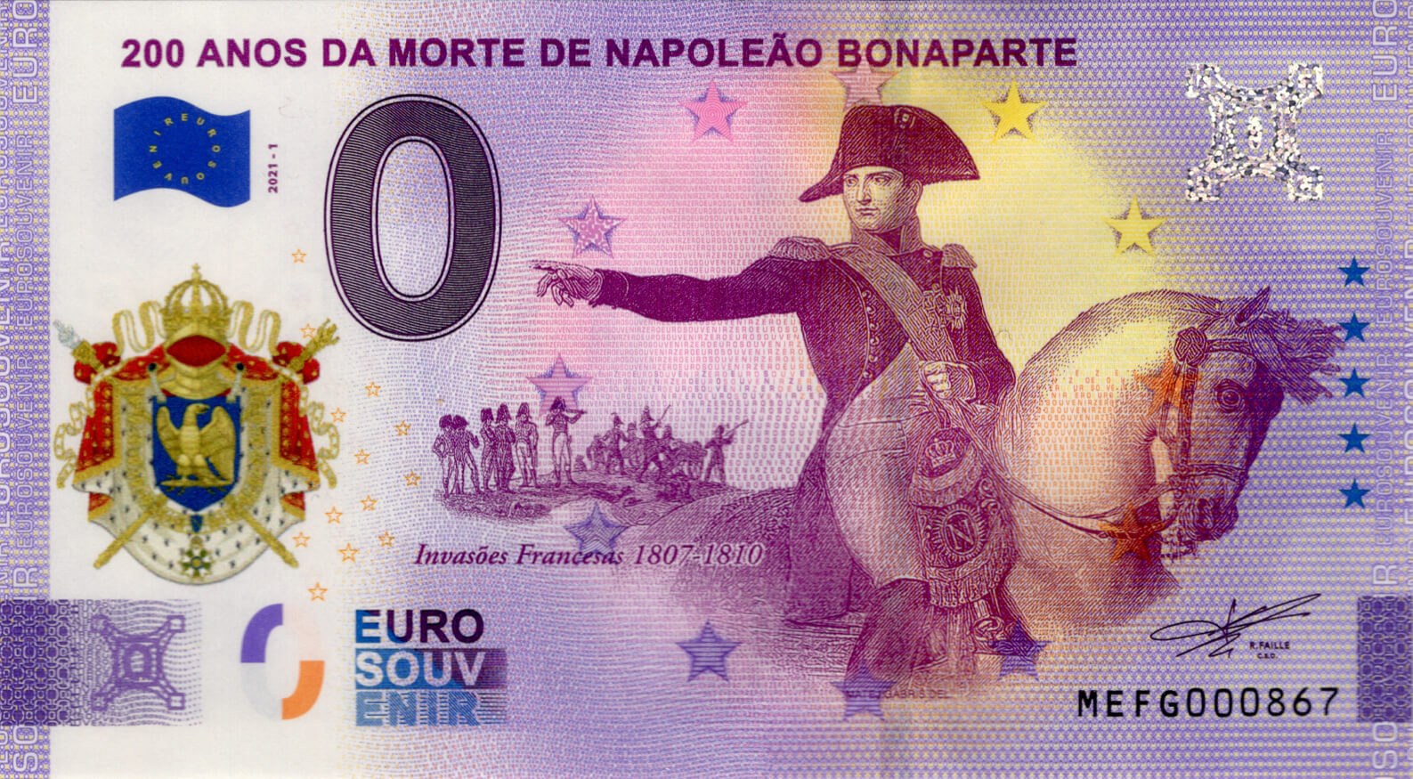 0 € Napoleon Bonaparte - přední strana