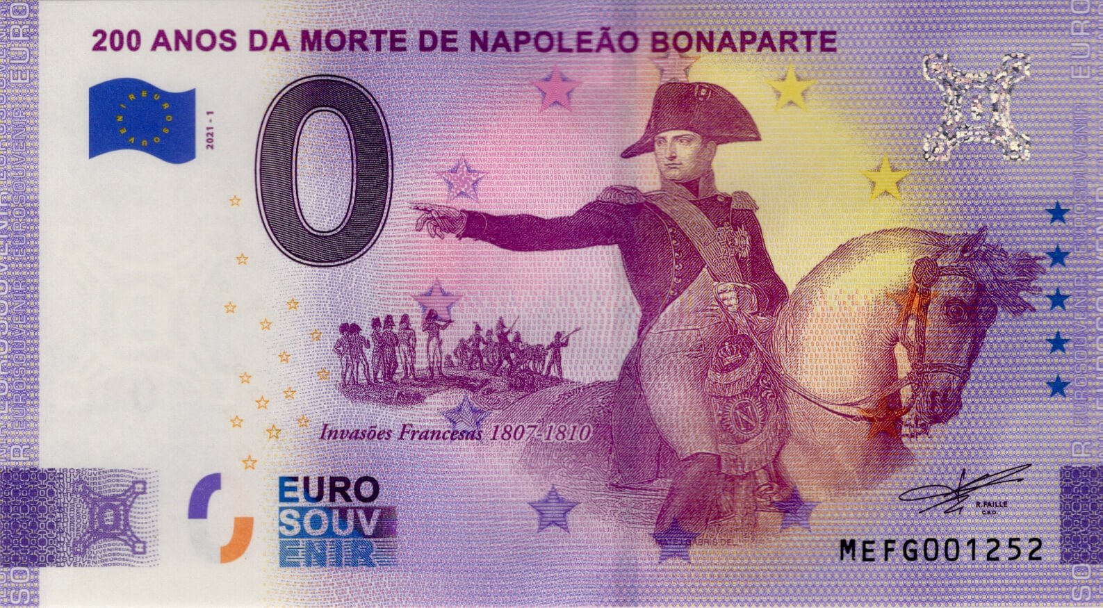 0 € Napoleon Bonaparte - přední strana