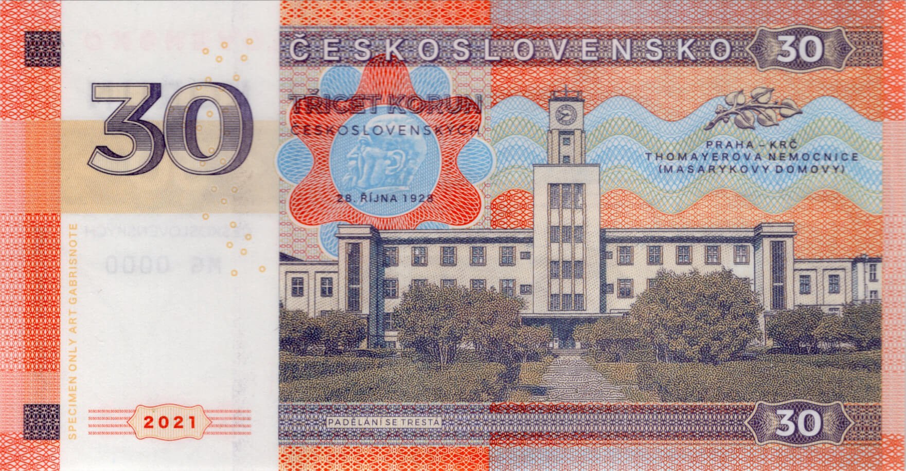 30 korun Sanitka - zadní strana