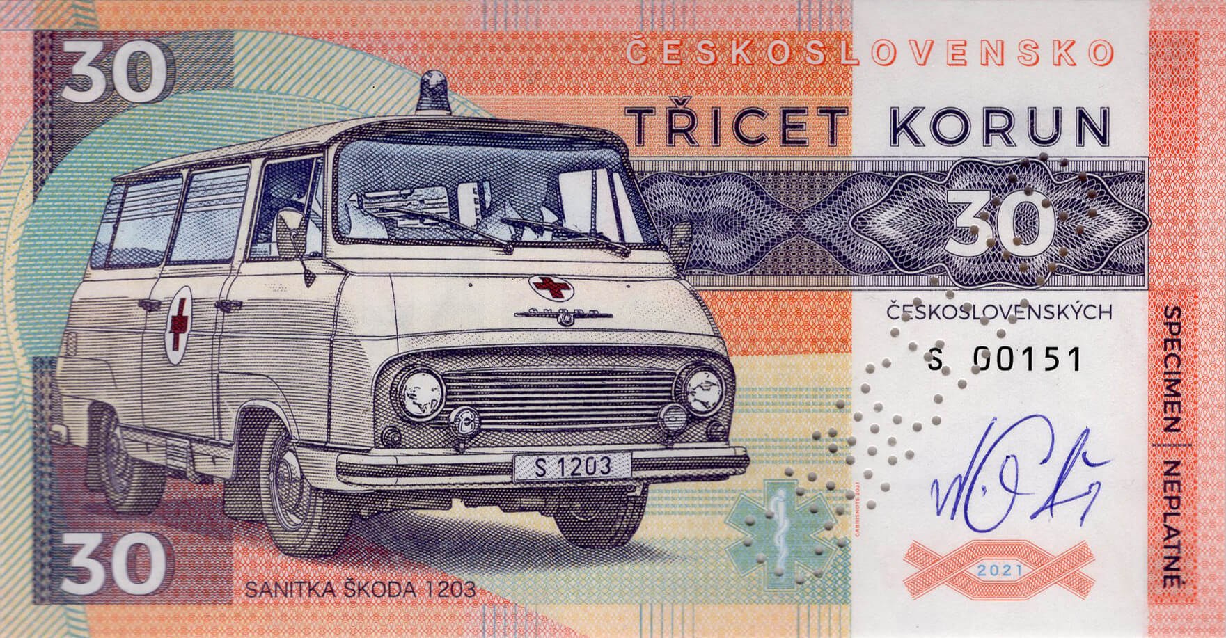 30 korun Sanitka - přední strana