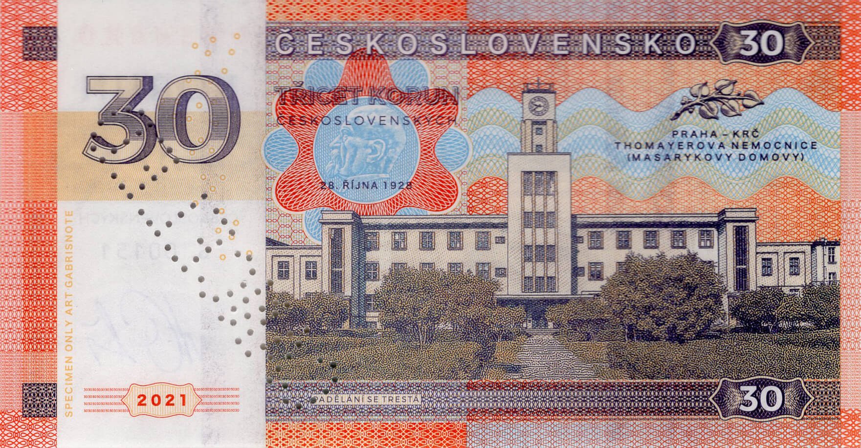 30 korun Sanitka - zadní strana