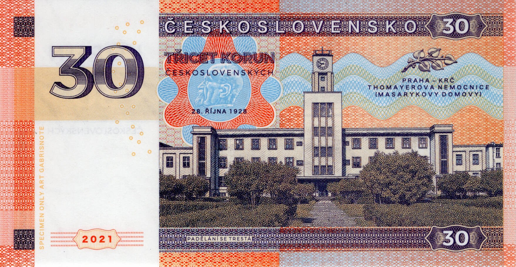 30 korun Sanitka - zadní strana