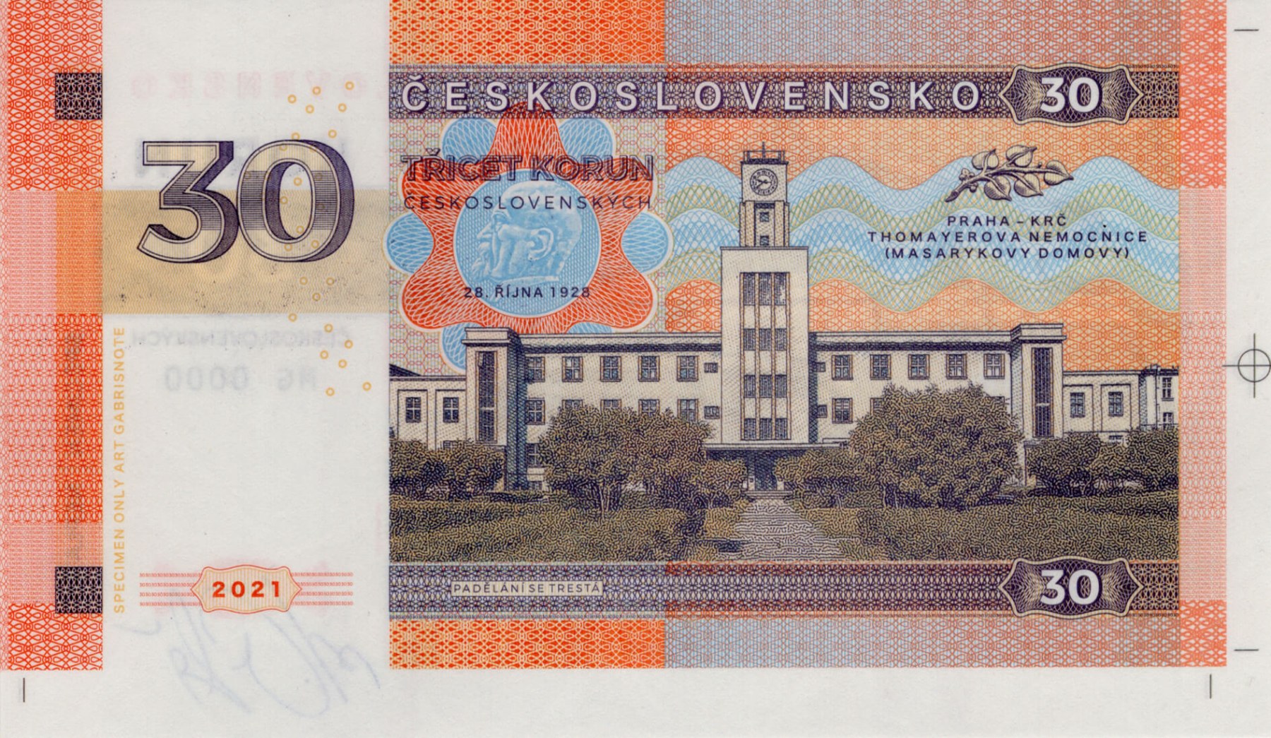 30 korun Sanitka - zadní strana