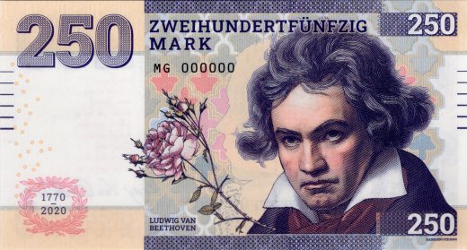 250 mark, Ludvik van Beethoven, fialová verze