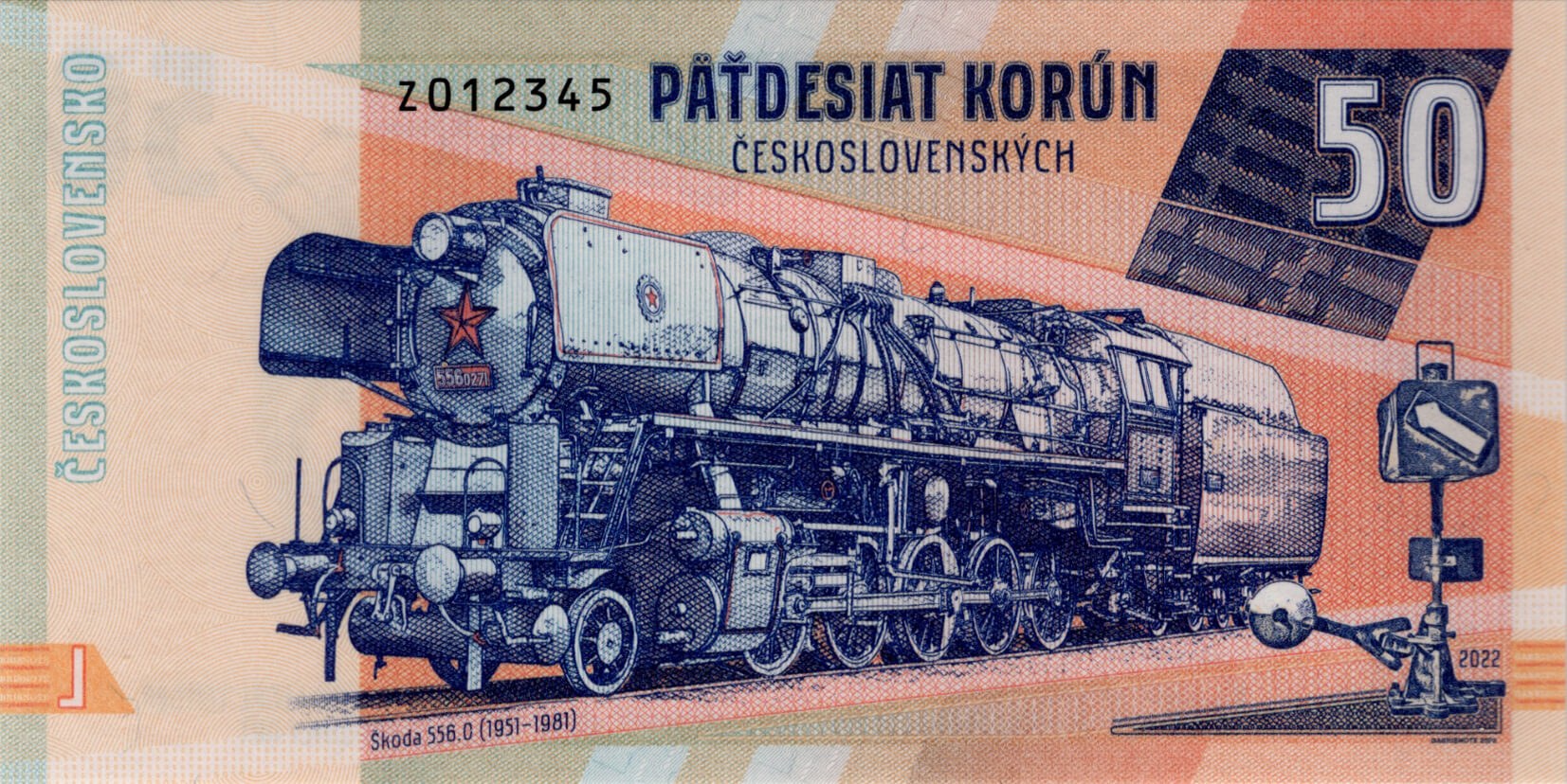 50 korún Škoda 556.0 - přední strana