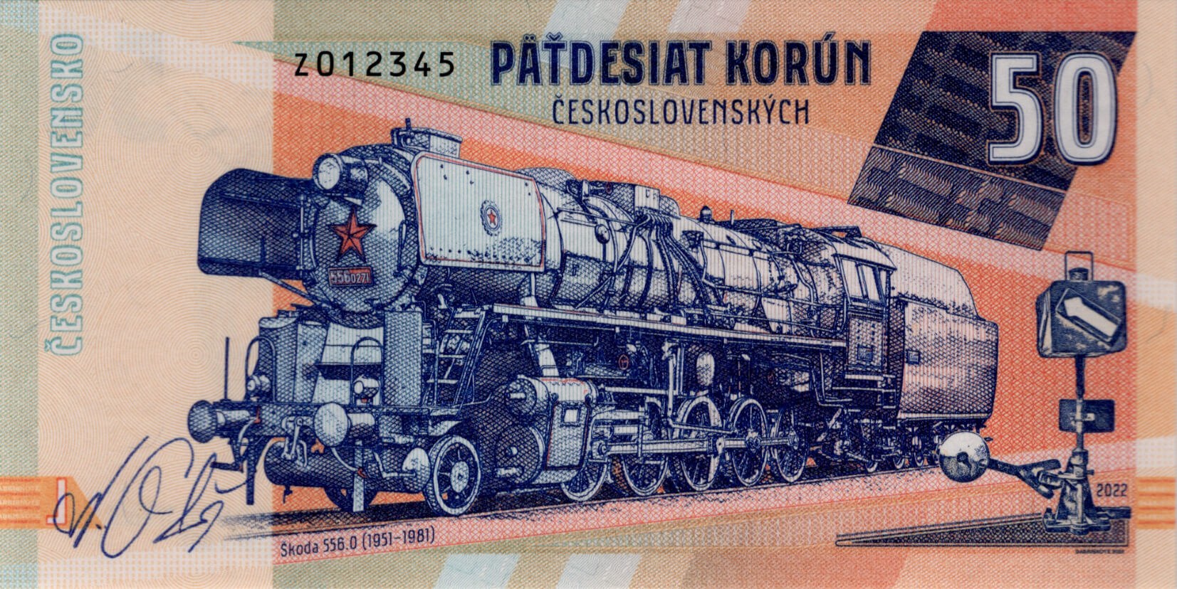 50 korún Škoda 556.0 - přední strana