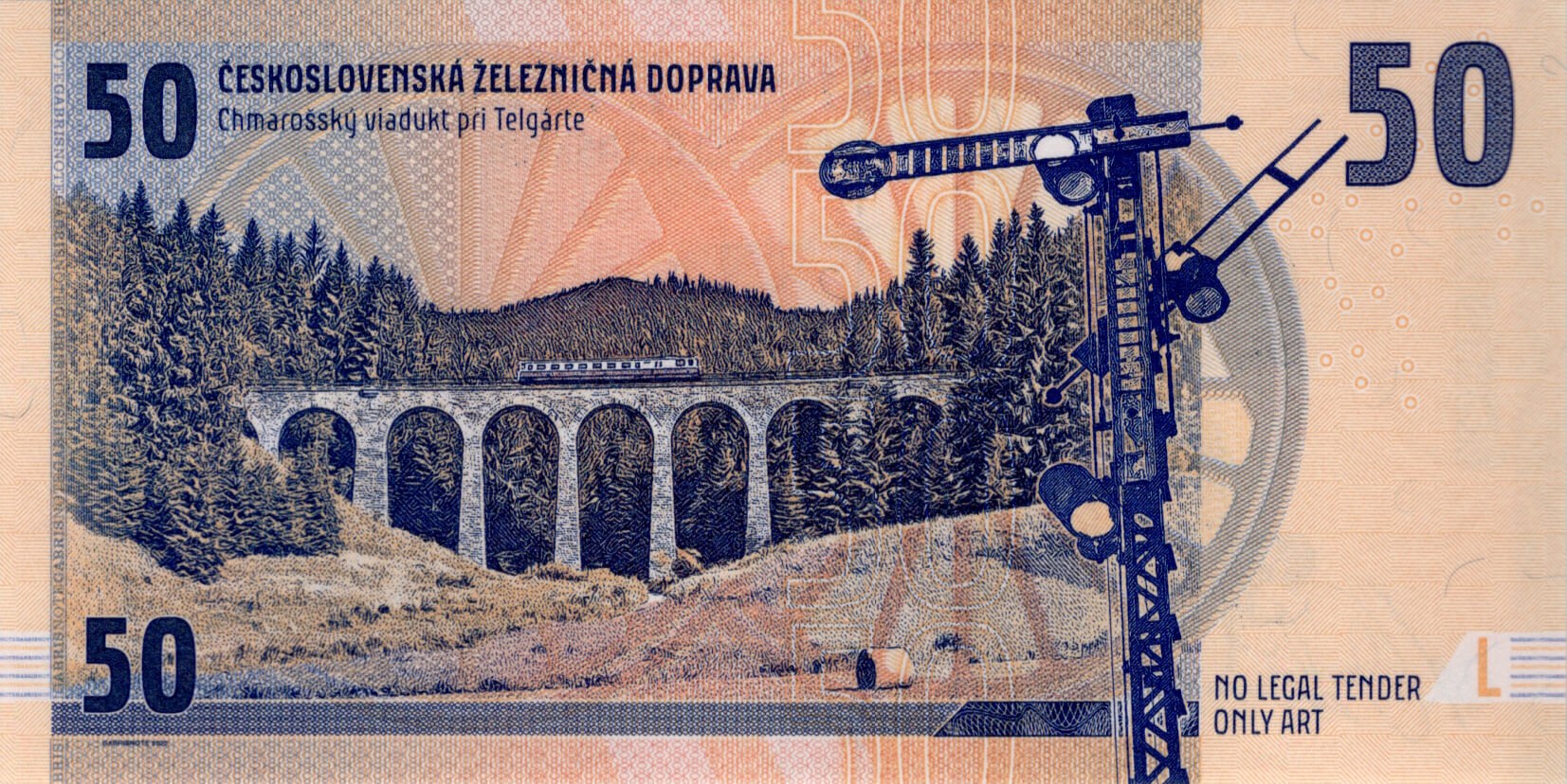 50 korún Škoda 556.0 - zadní strana