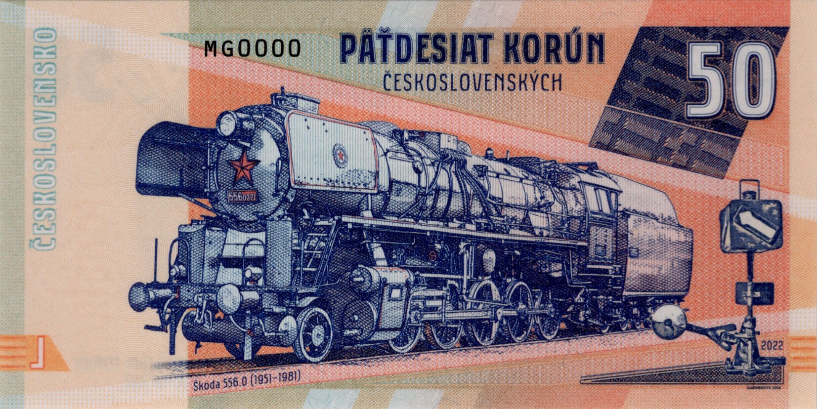 50 korún Škoda 556.0 - přední strana
