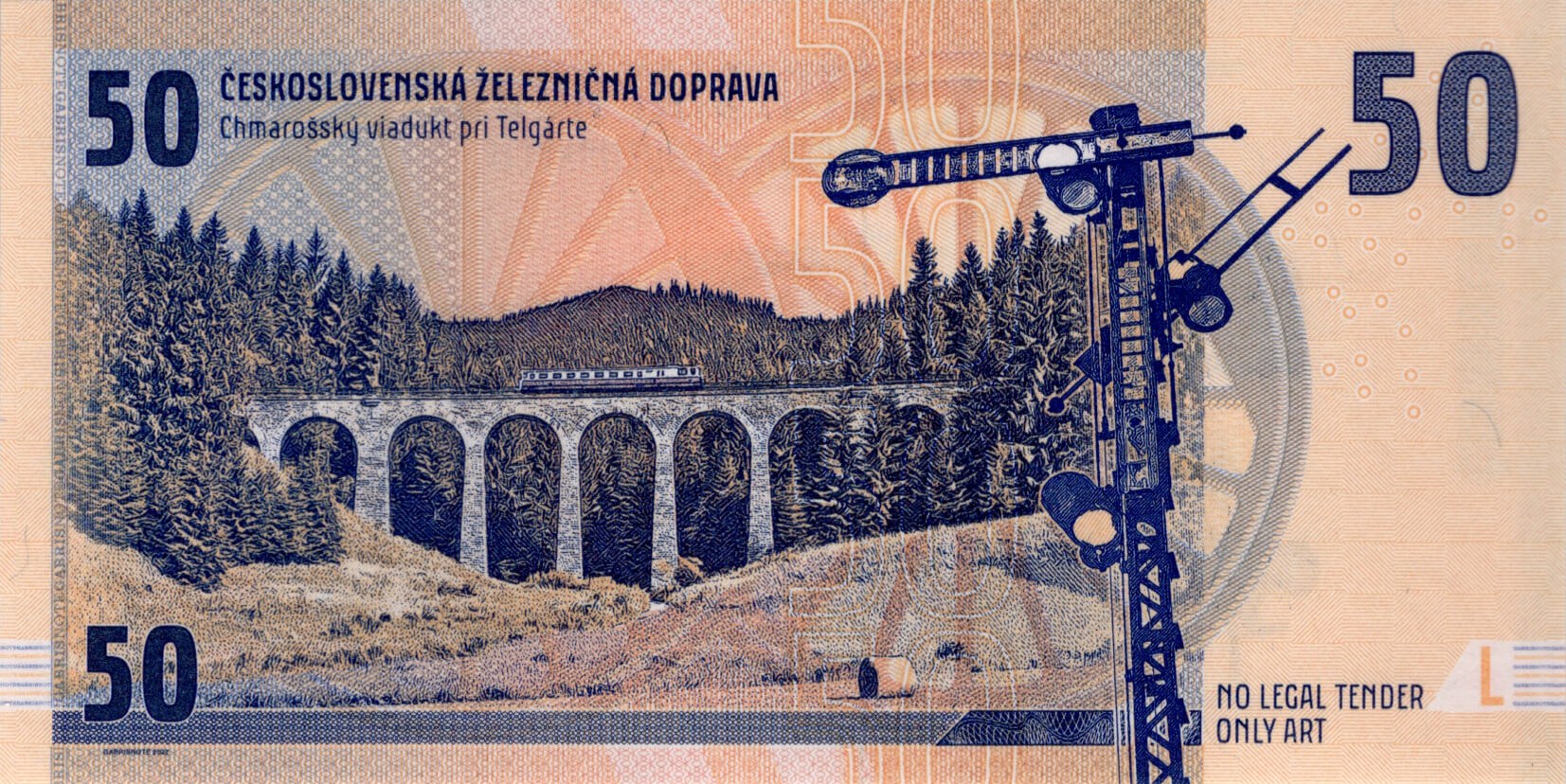 50 korún Škoda 556.0 - zadní strana