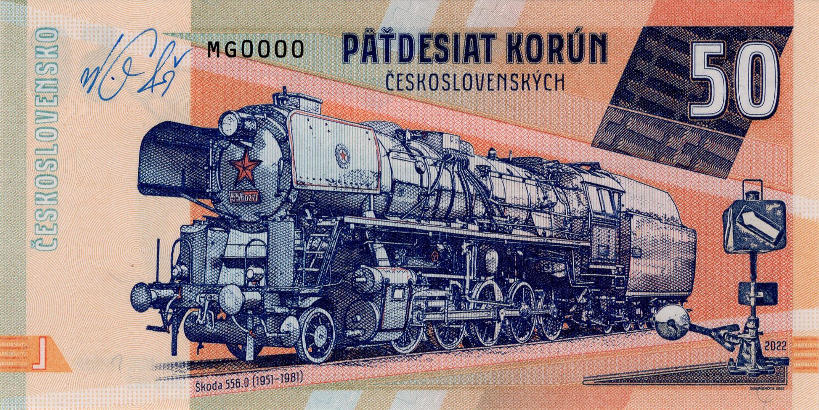 50 korún Škoda 556.0 - přední strana