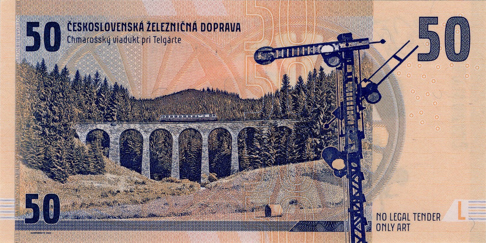 50 korún Škoda 556.0 - zadní strana