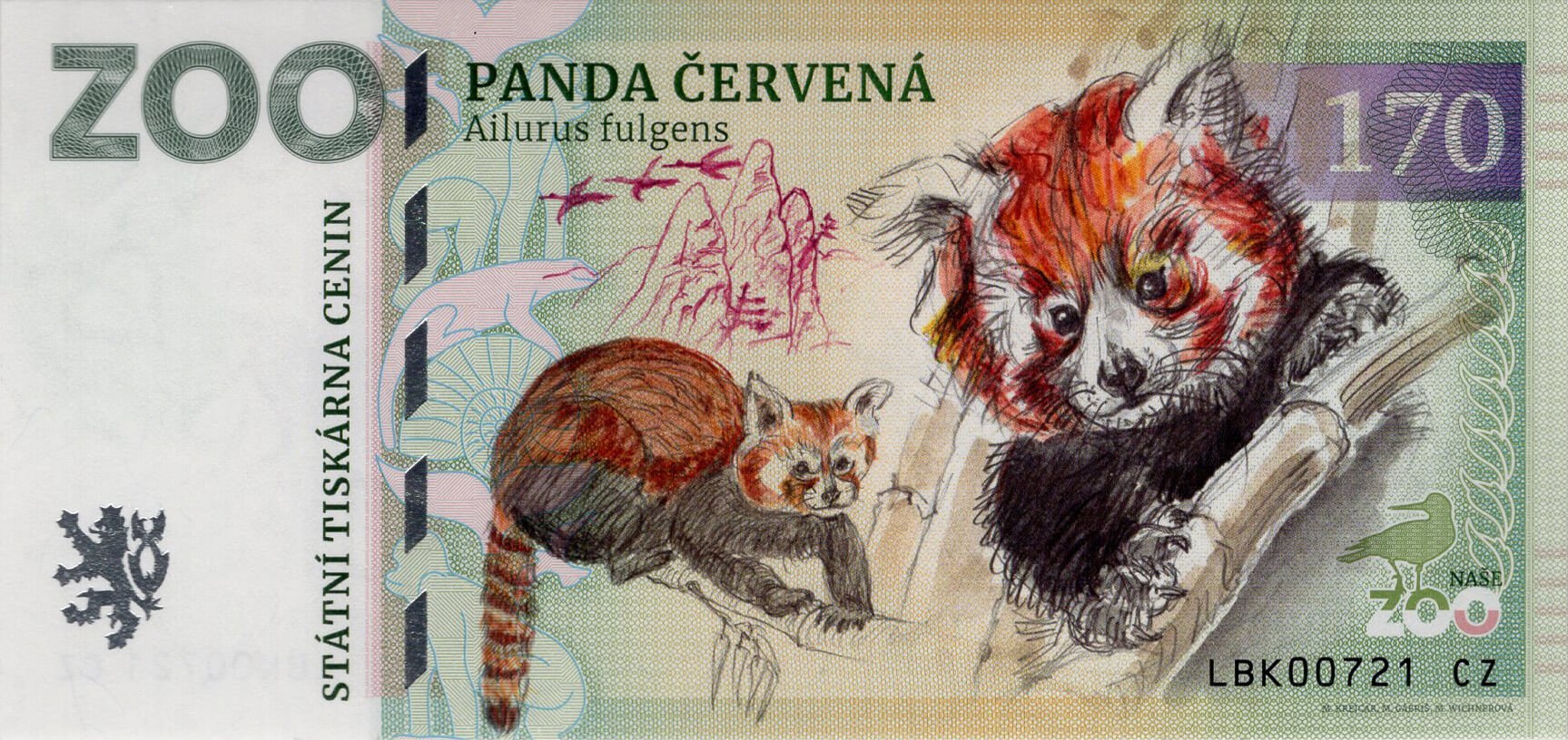 170 Panda červená - přední strana