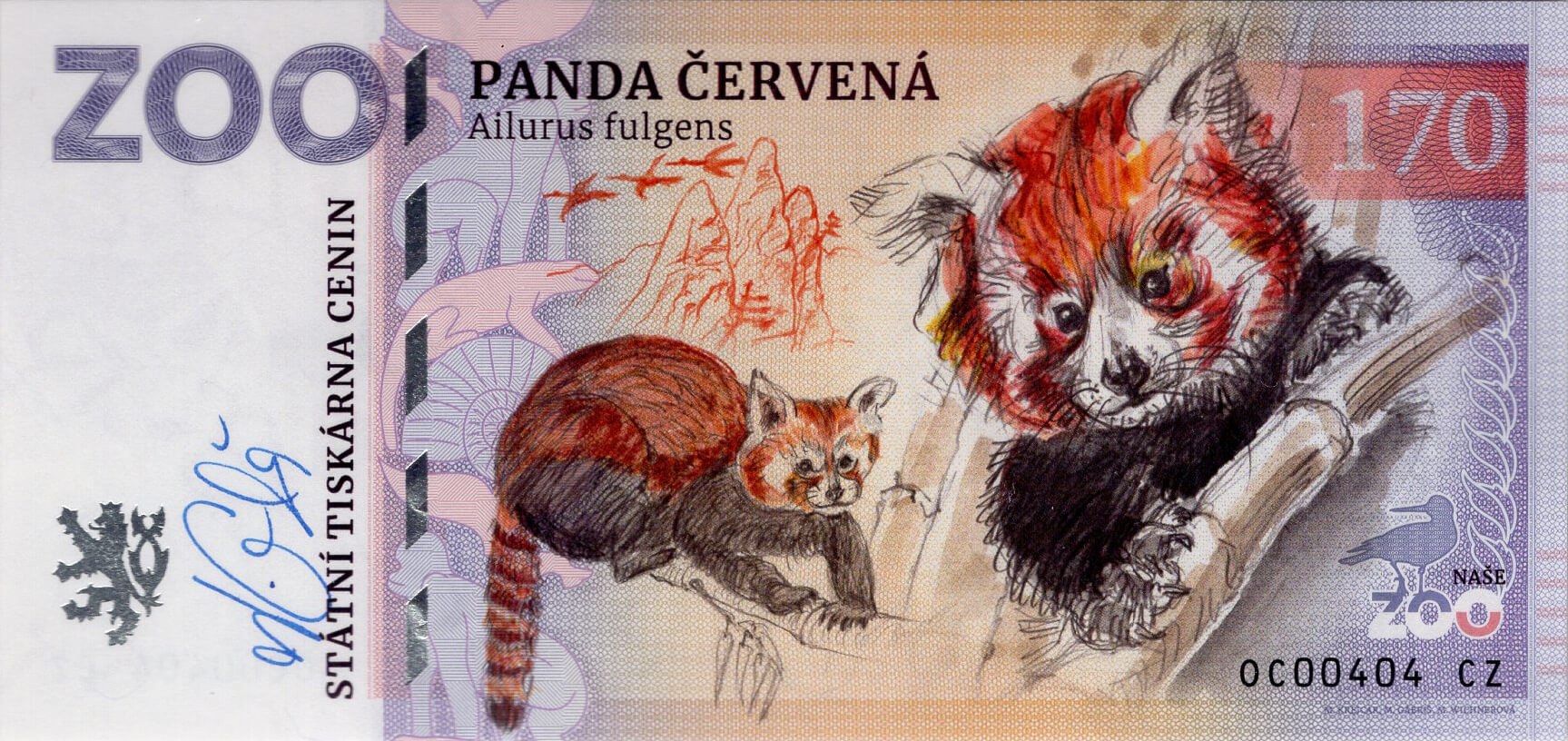 170 Panda červená - přední strana