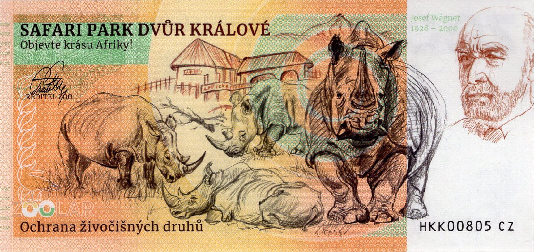180 Žirafa Rothschildova - zadní strana