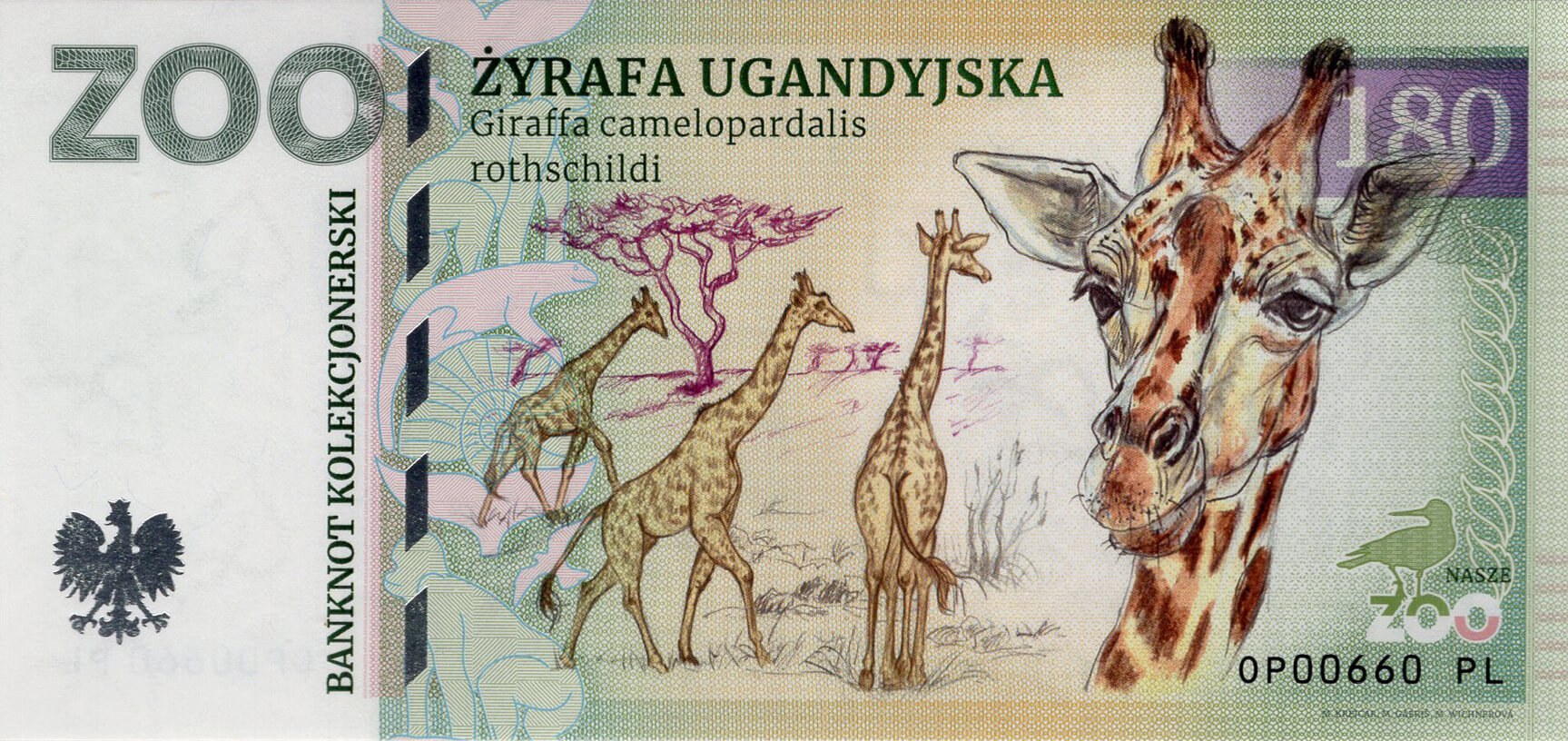 180 Žirafa Rothschildova - přední strana