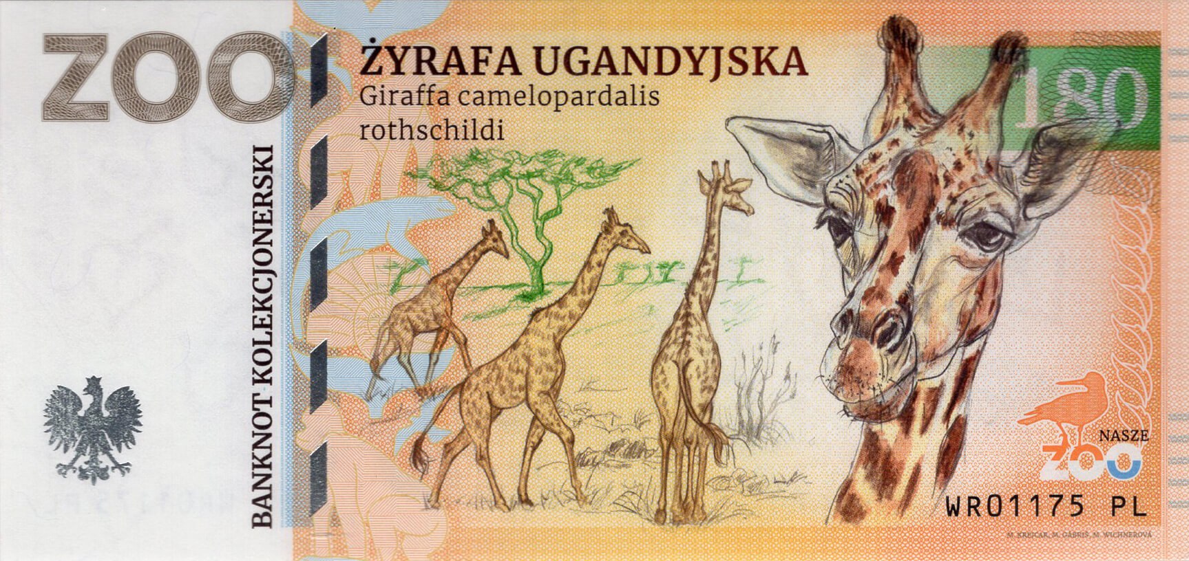 180 Žirafa Rothschildova - přední strana