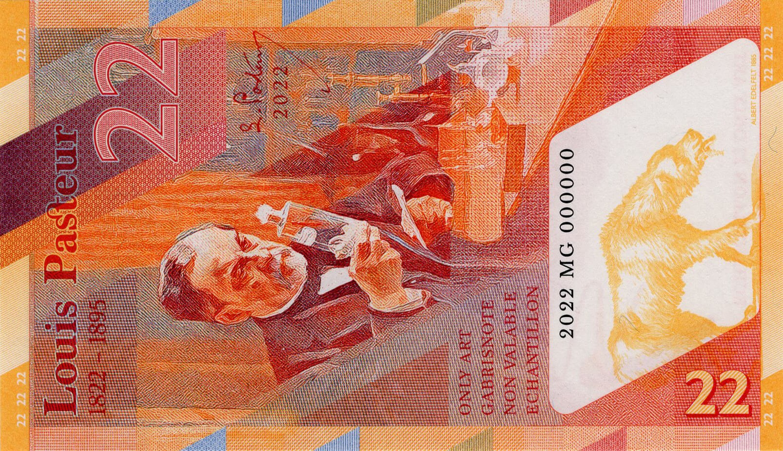 22 Francs Louis Pasteur - zadní strana