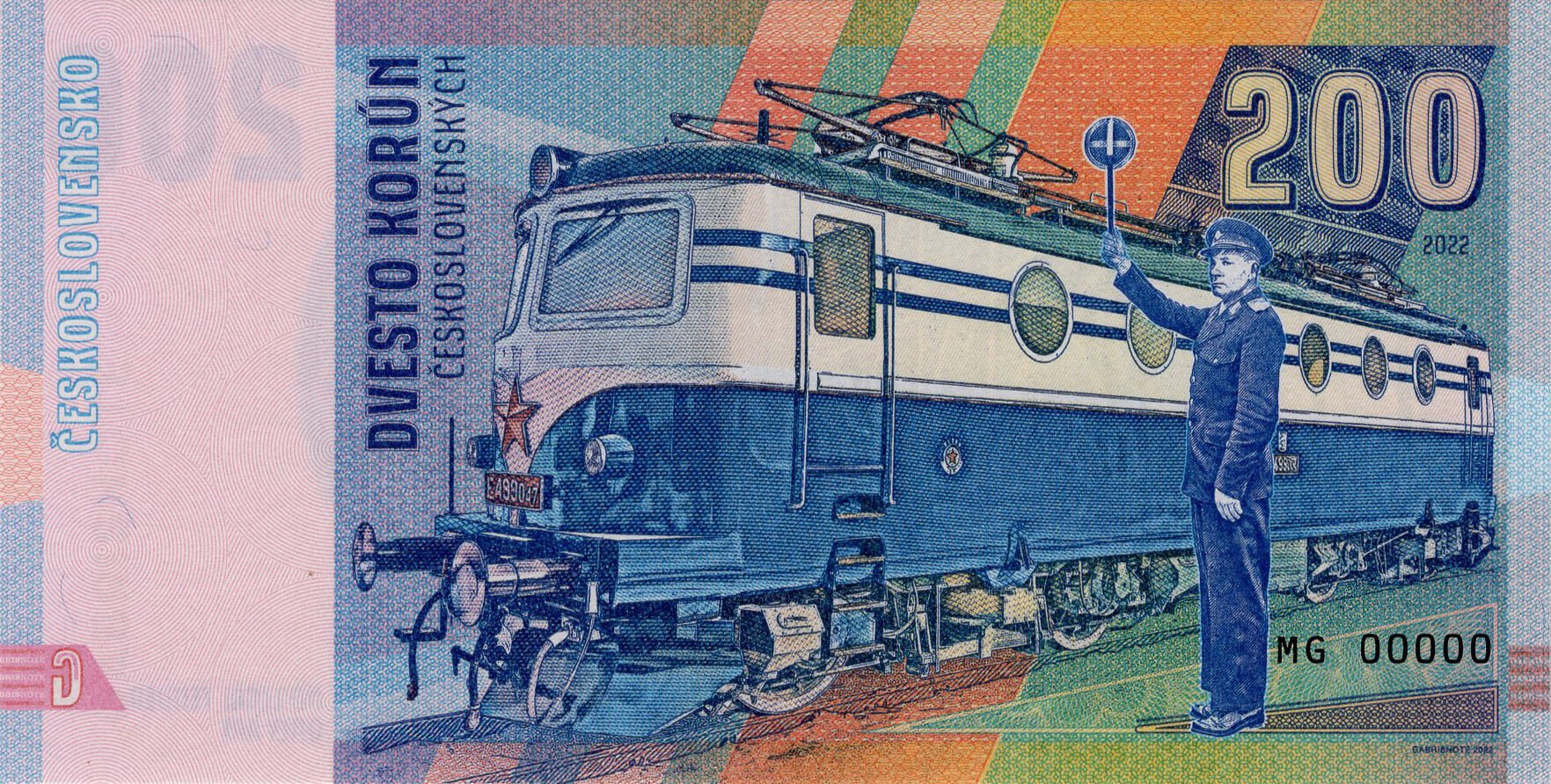 200 korún Lokomotíva E499.0 - přední strana