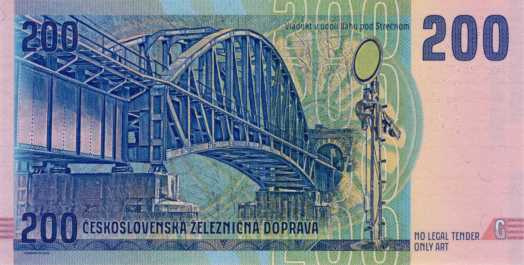 200 korún Lokomotíva E499.0 - zadní strana