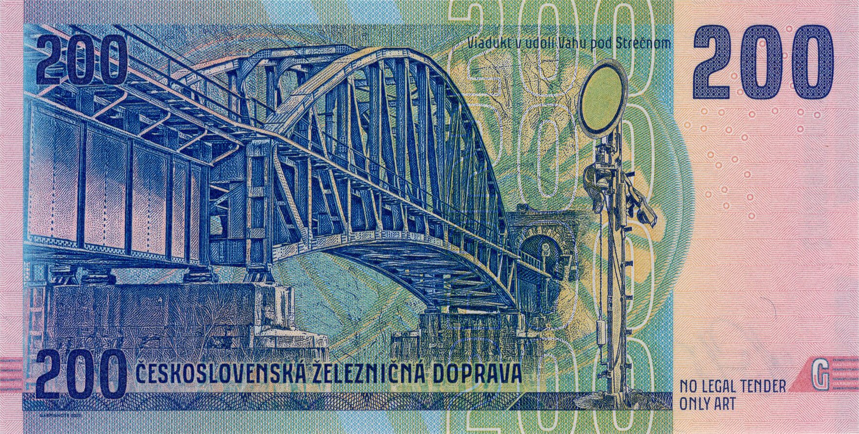 200 korún Lokomotíva E499.0 - zadní strana