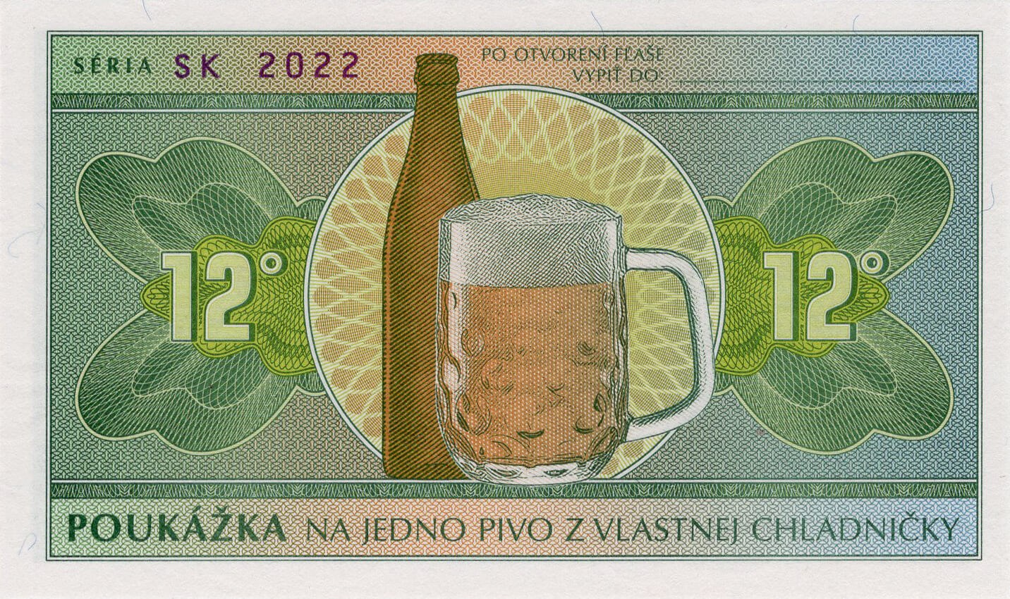 Poukázka na 1 pivo 12° - přední strana