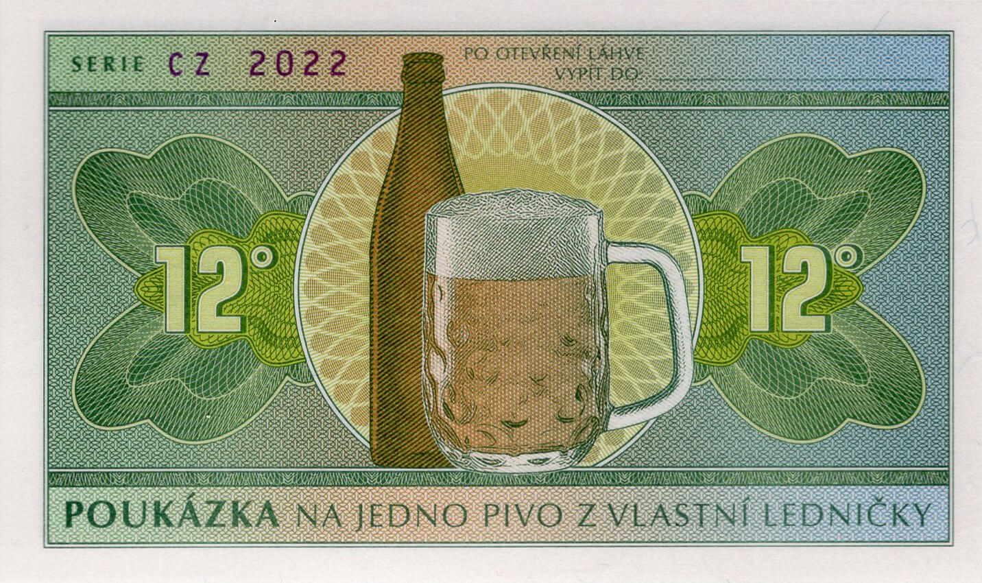 Poukázka na 1 pivo 12° - přední strana