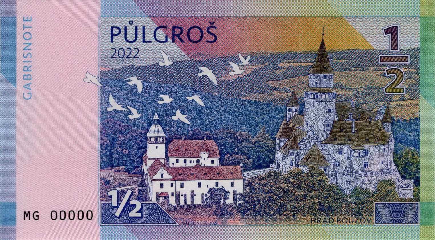 1/2 groš hrady a zámky Československa - přední strana