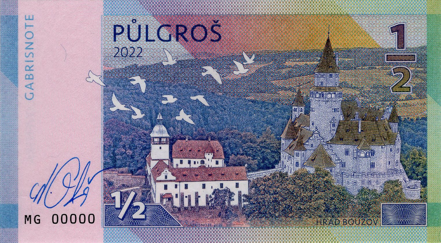 1/2 groš hrady a zámky Československa - přední strana