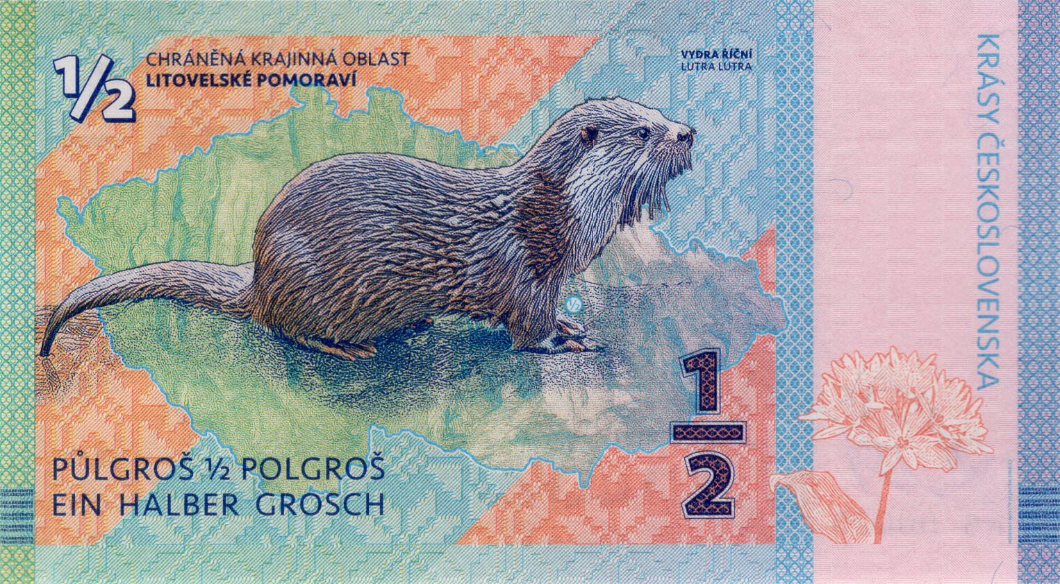 1/2 groš hrady a zámky Československa - zadní strana