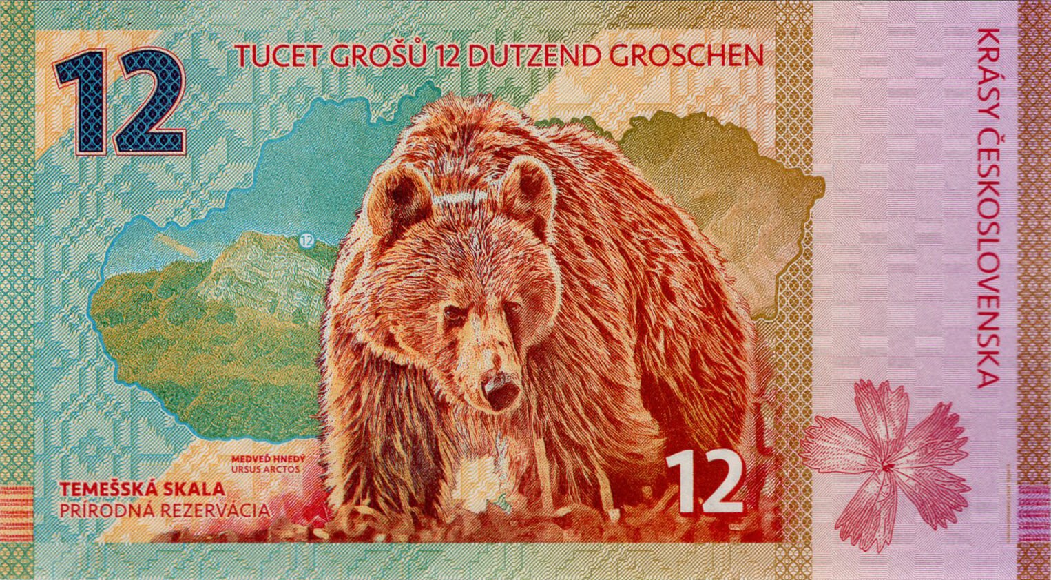 12 tucet grošov hrady a zámky Československa - zadní strana