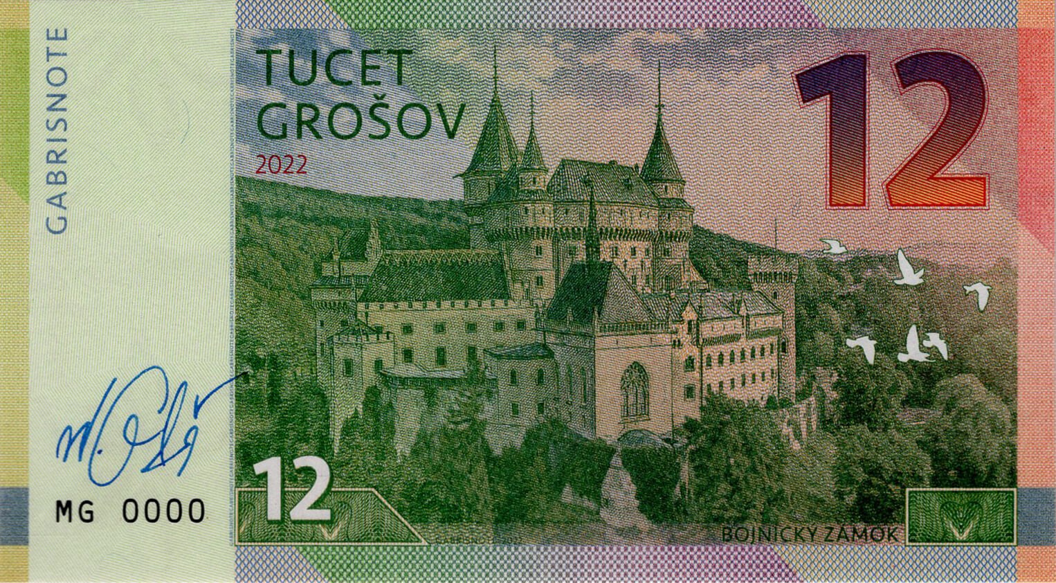 12 tucet grošov hrady a zámky Československa - přední strana