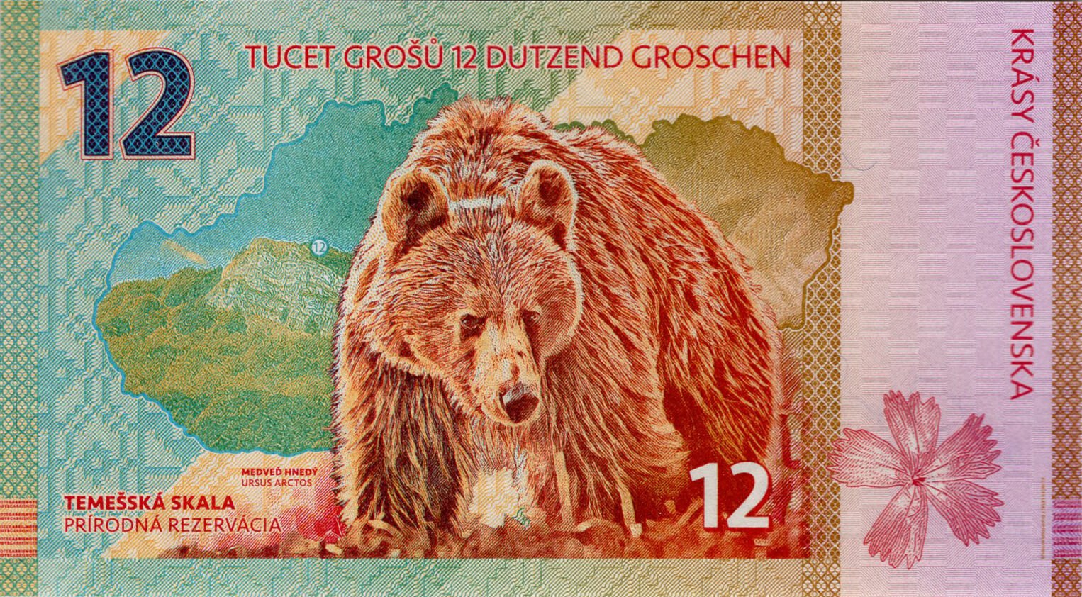 12 tucet grošov hrady a zámky Československa - zadní strana