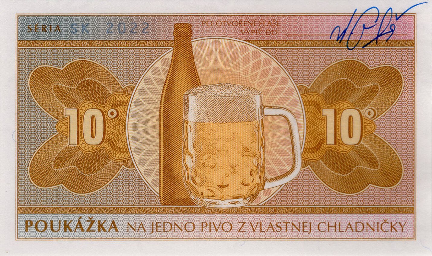 Poukázka na 1 pivo 10° - přední strana