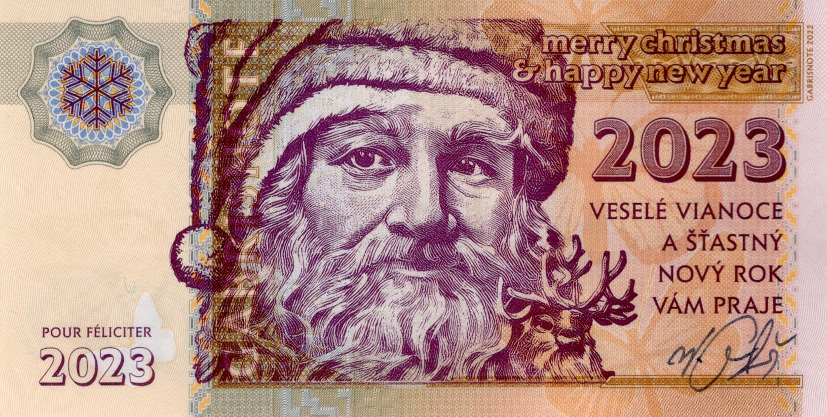 PF novoročenka 2023 - přední strana