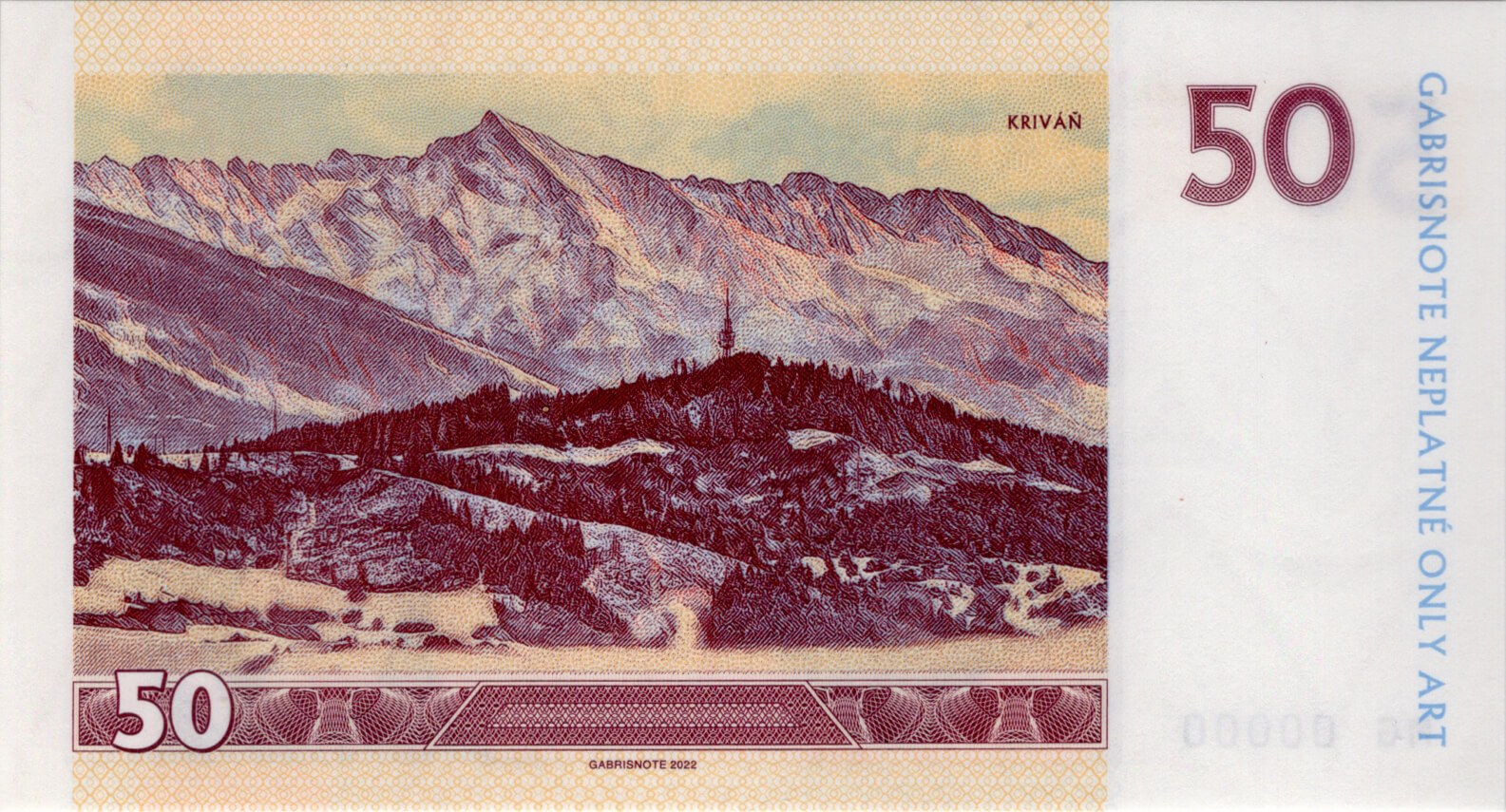50 Halierov - zadní strana