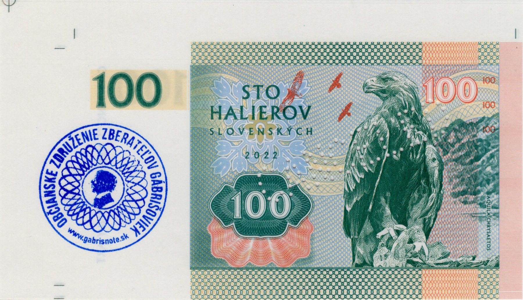 100 Halierov - přední strana