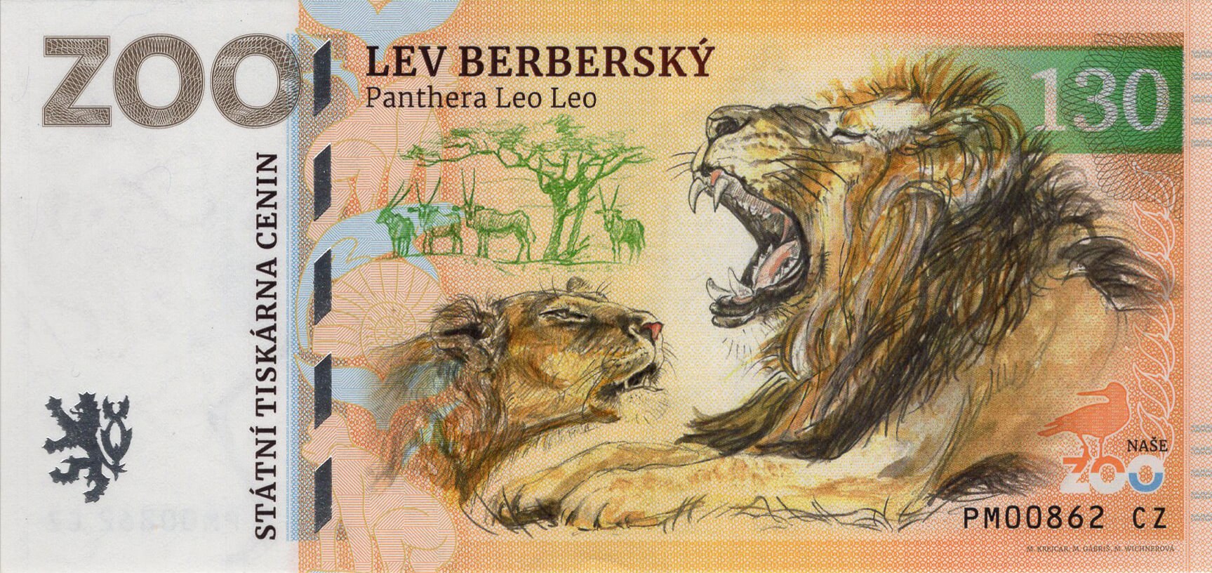 130 Lev berberský - přední strana