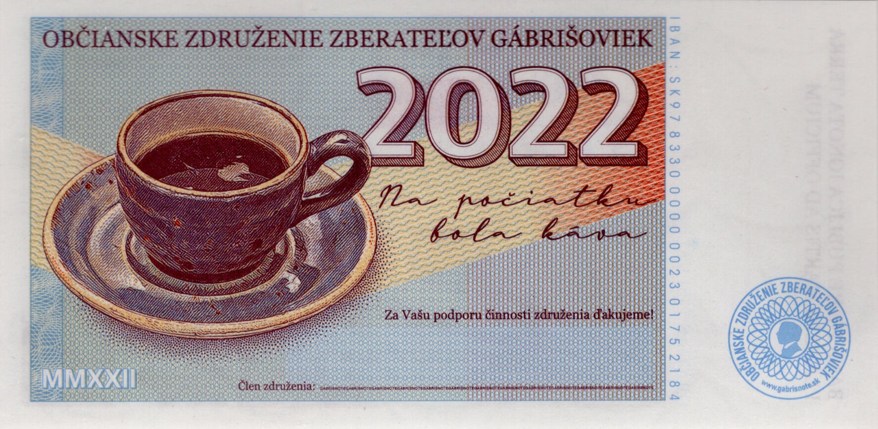 2022 Klubová gábrišovka - zadní strana